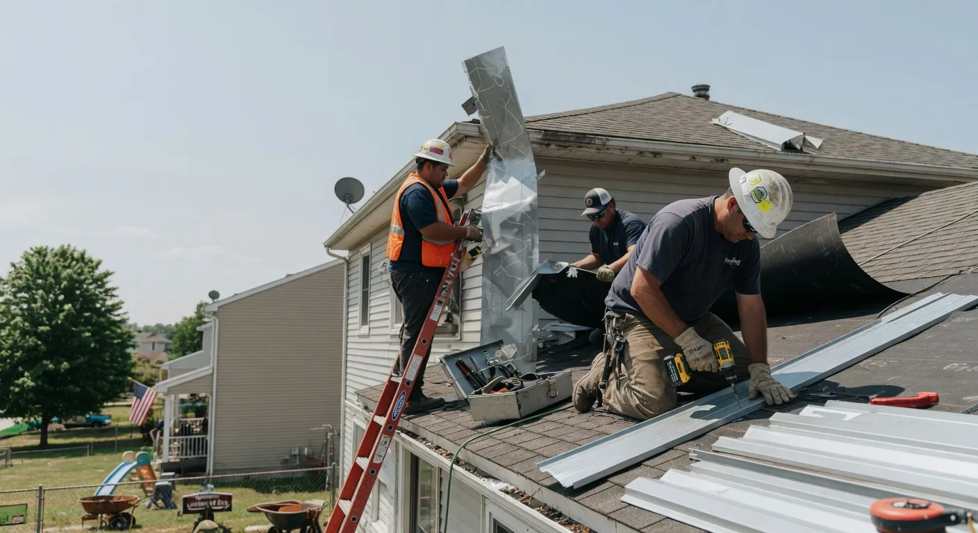 Storm Damage Metal Roof Repair in Lawrenceville, PA